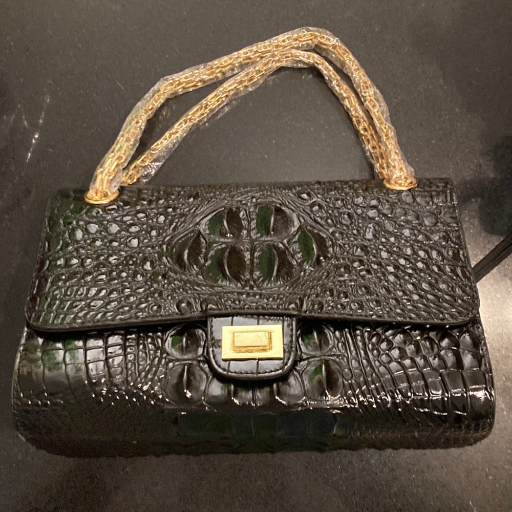 Beautiful new purse/crossbody. Brand new never used. Gold colored hardware.